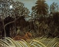 Selva con león 1910 Henri Rousseau Postimpresionismo Primitivismo ingenuo